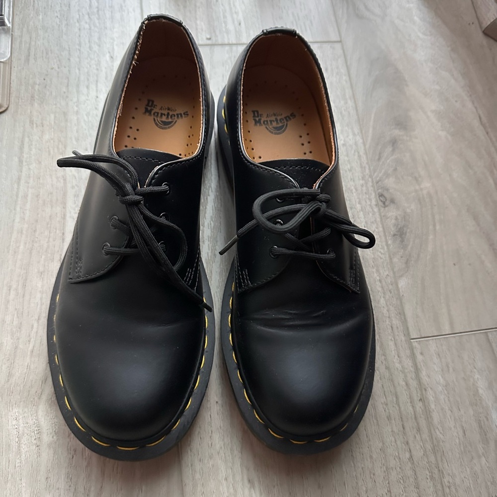 Dr. Martens Black Oxford Shoes with Smooth Leather and Welted Sole